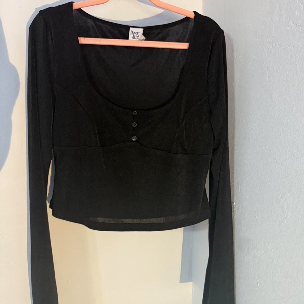 Princess Polly Black Long Sleeve Top